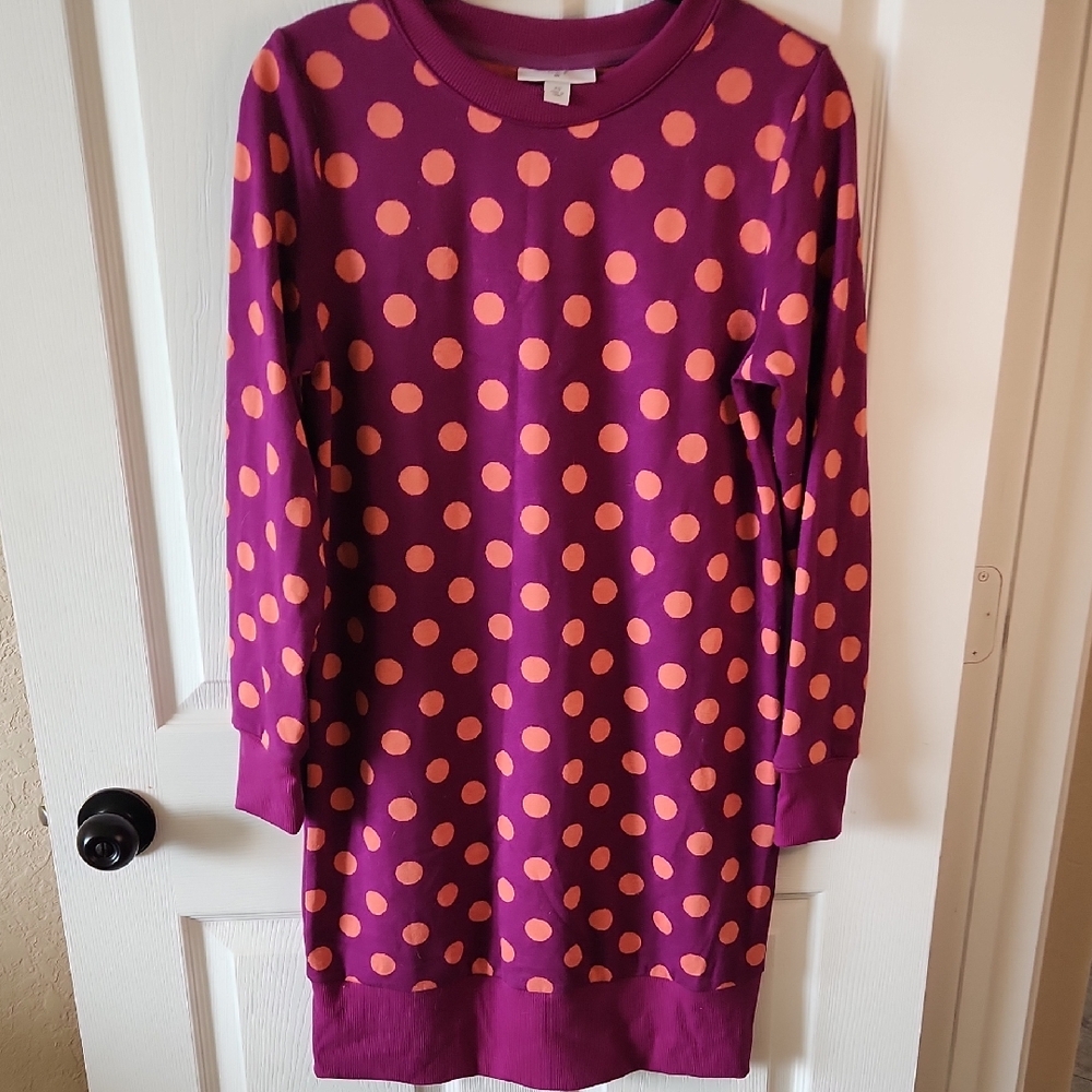 Victor Glemaud X Target Purple and Orange Polka Dot Mini Dress, Sz XS